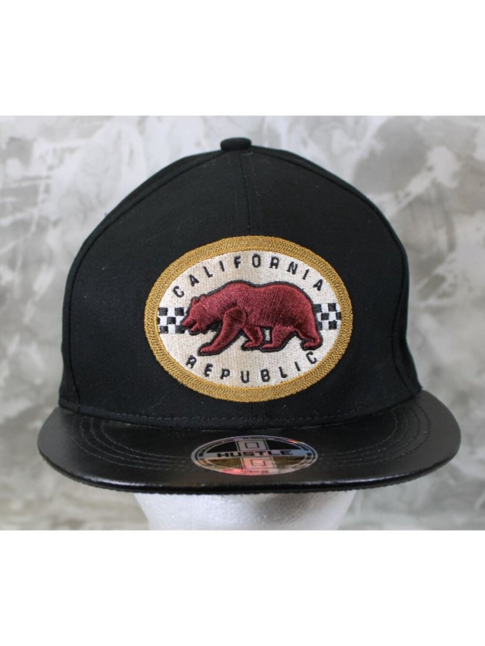OG Hustle‎ Black Flat Bill California Republic Hat Ball Cap